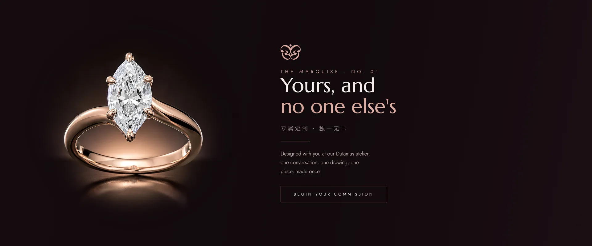 Yours, and no one else's, the Marquise No. 01 in rose gold