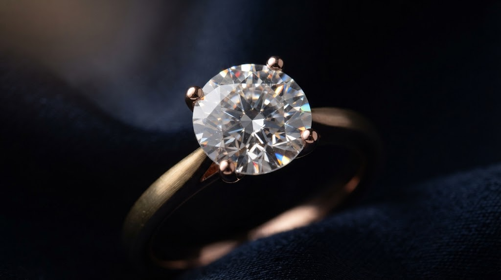 Extreme macro of a diamond throwing scintillation