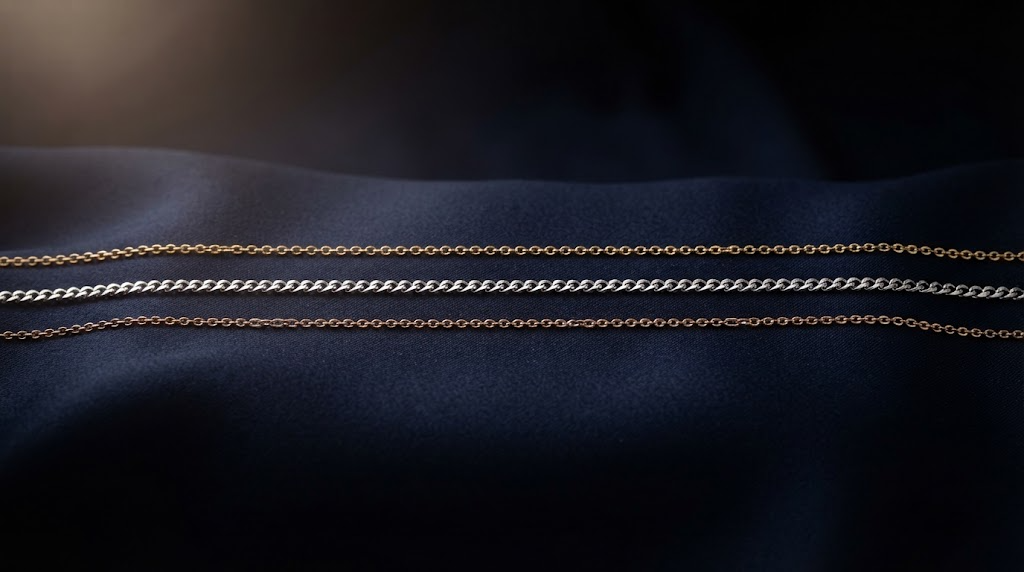 Three bracelets in yellow, white and rose gold