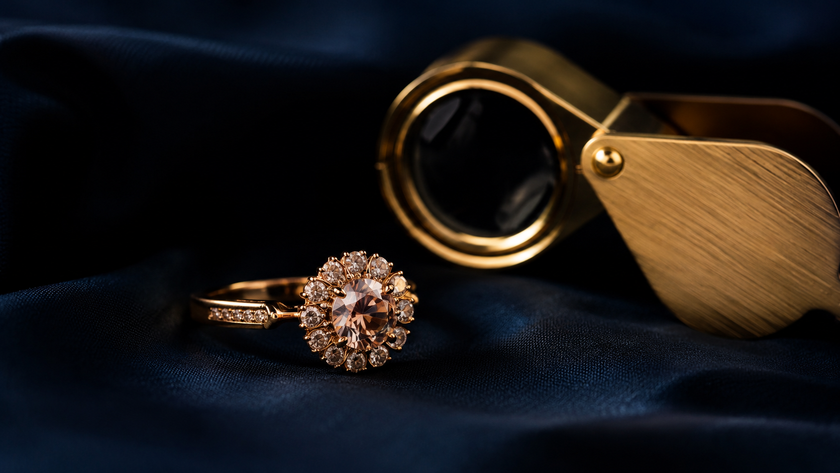 A written jewellery quotation beside a ring and a loupe